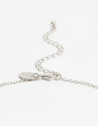 Silver Diamante Circle Link Pendant Necklace - link has visual effect only