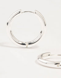 Silver Round Medium Huggie Earrings - link has visual effect only