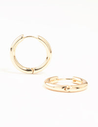 Gold Round Medium Huggie Earrings - link has visual effect only