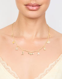 Gold Plated Heart & Boot Charm Necklace - link has visual effect only