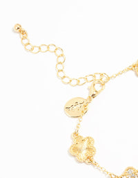 Gold Plated Brass Clover Bracelet - link has visual effect only