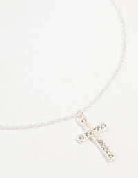 Silver Diamante Cross Pendant Necklace - link has visual effect only