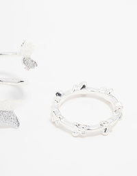 Silver Butterfly & Smooth Stacking Rings 3-Pack - link has visual effect only