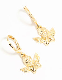 Gold Plated Cherub Huggie Earrings - link has visual effect only