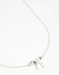 Silver Plain Bow Necklace - link has visual effect only