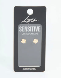 Gold Plated Surgical Steel Diamante Flower Stud Earrings - link has visual effect only