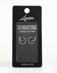 Gold Plated Surgical Steel Diamante Pavé Hoop Earrings - link has visual effect only