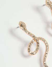 Gold Diamante Snake Drop Earrings - link has visual effect only