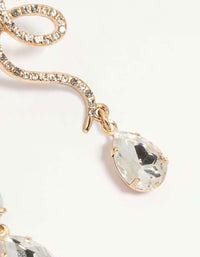 Gold Diamante Snake Drop Earrings - link has visual effect only