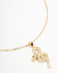 Gold Curved Snake Pendant Necklace - link has visual effect only