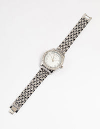 Silver Diamante Medium Watch - link has visual effect only
