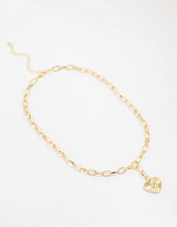 Gold Plated Heart Pendant Charm Necklace - link has visual effect only