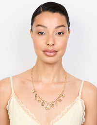 Gold Plated Sun & Shell Charm Necklace - link has visual effect only