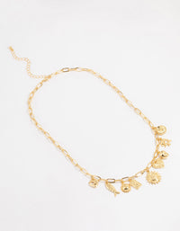 Gold Plated Sun & Shell Charm Necklace - link has visual effect only