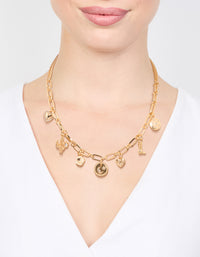 Gold Plated Moon & Boot Charm Necklace - link has visual effect only