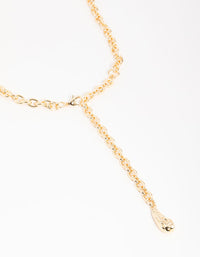 Gold Textured Y-Necklace - link has visual effect only