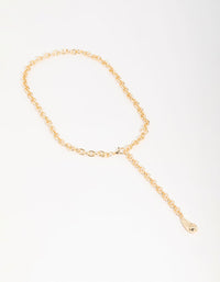 Gold Textured Y-Necklace - link has visual effect only