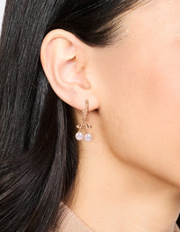 Gold Pearl Cherry Huggie Earrings - link has visual effect only