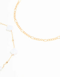 Gold Pearl Chain Anklets 3-Pack - link has visual effect only