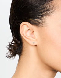 Rose Gold Plated Sterling Silver Cubic Zirconia Micro Stud Earrings - link has visual effect only