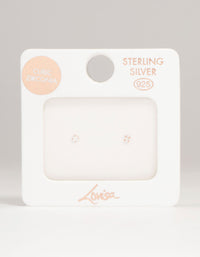 Rose Gold Plated Sterling Silver Cubic Zirconia Micro Stud Earrings - link has visual effect only