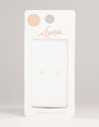 Rose Gold Plated Sterling Silver Cubic Zirconia Small Stud Earrings - link has visual effect only