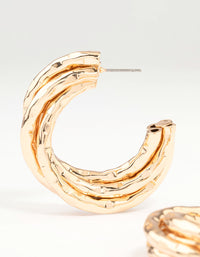 Gold Molten Twisted Hoop Earrings - link has visual effect only