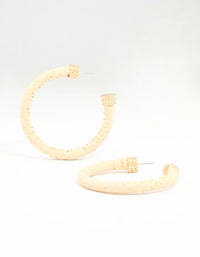 Paper Raffia Wrapped Hoop Earrings - link has visual effect only