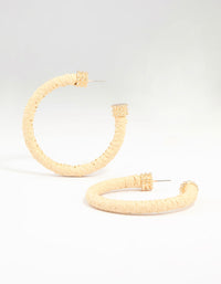 Paper Raffia Wrapped Hoop Earrings - link has visual effect only