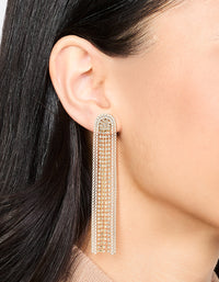 Gold Diamante Cupchain Drop Earrings - link has visual effect only