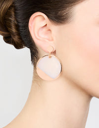 Gold & White Shell Effect Drop Earrings - link has visual effect only