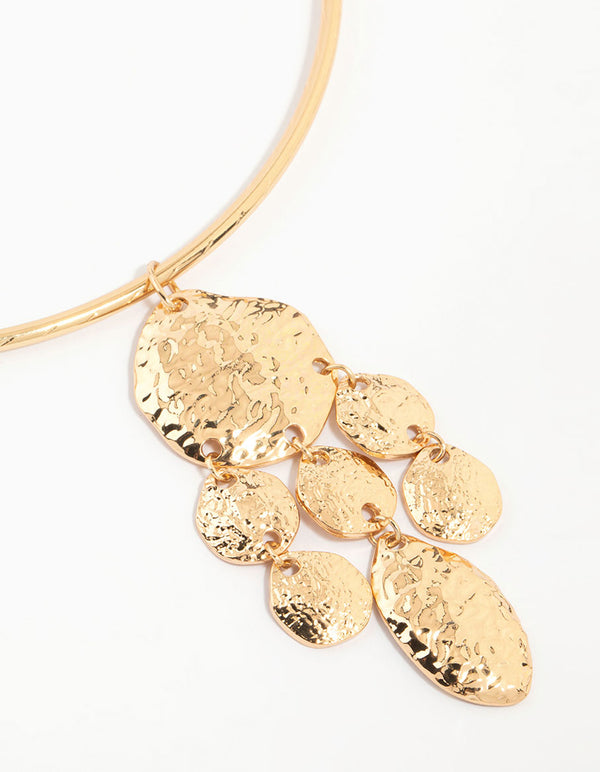 Gold Molten Pendant Choker