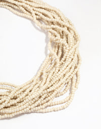 Cream Bead Layered Necklace - link has visual effect only