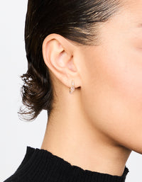 Gold Plated Stone Pave Hoop Earrings - link has visual effect only