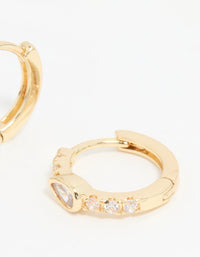 Gold Plated Stone Pave Hoop Earrings - link has visual effect only