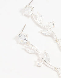 Silver Plated Cubic Zirconia Large Vine Teardrop Earrings - link has visual effect only