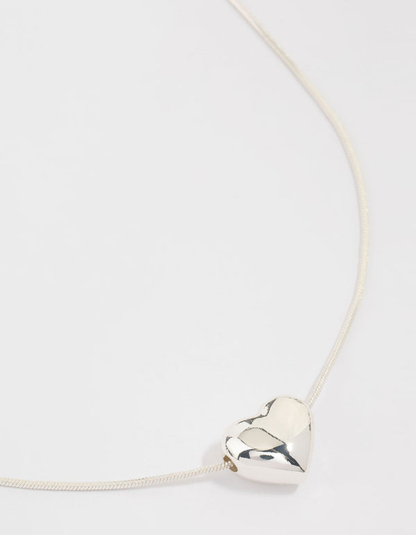 Silver Plated Heart Pendant Necklace