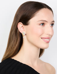 Gold Plated Cubic Zirconia Flower Drop Earrings - link has visual effect only