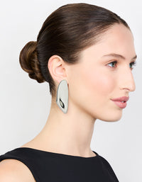 Silver  Large Curved Drop Earrings - link has visual effect only