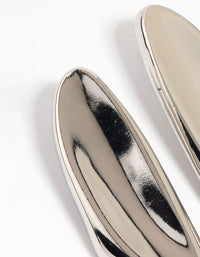 Silver  Large Curved Drop Earrings - link has visual effect only