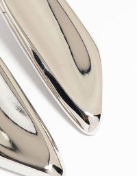 Silver  Large Curved Drop Earrings - link has visual effect only