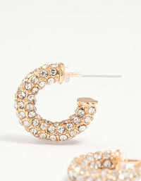 Gold Diamante Hoop Earrings - link has visual effect only