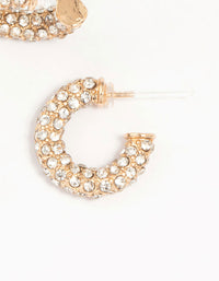 Gold Diamante Hoop Earrings - link has visual effect only