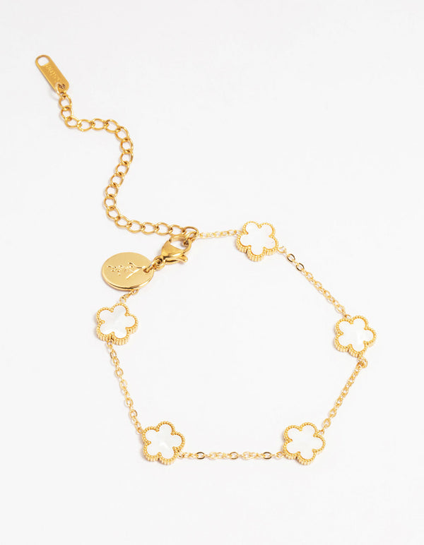 Waterproof Gold Plated Stainless Steel Heart Bracelet