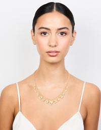 Gold Diamante Heart Charm Necklace - link has visual effect only
