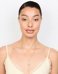 Gold Face Pendant Necklace - link has visual effect only