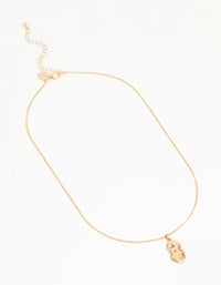 Gold Face Pendant Necklace - link has visual effect only