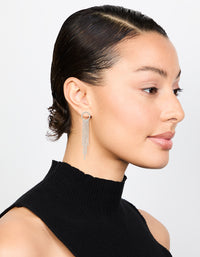 Silver Diamante Open Circle Cupchain Drop Earrings - link has visual effect only