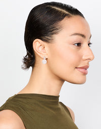 Silver Plated Mini Cubic Zirconia Pearl Drop Earrings - link has visual effect only