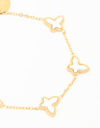 Waterproof Gold Plated Stainless Steel Butterfly Bracelet - link has visual effect only